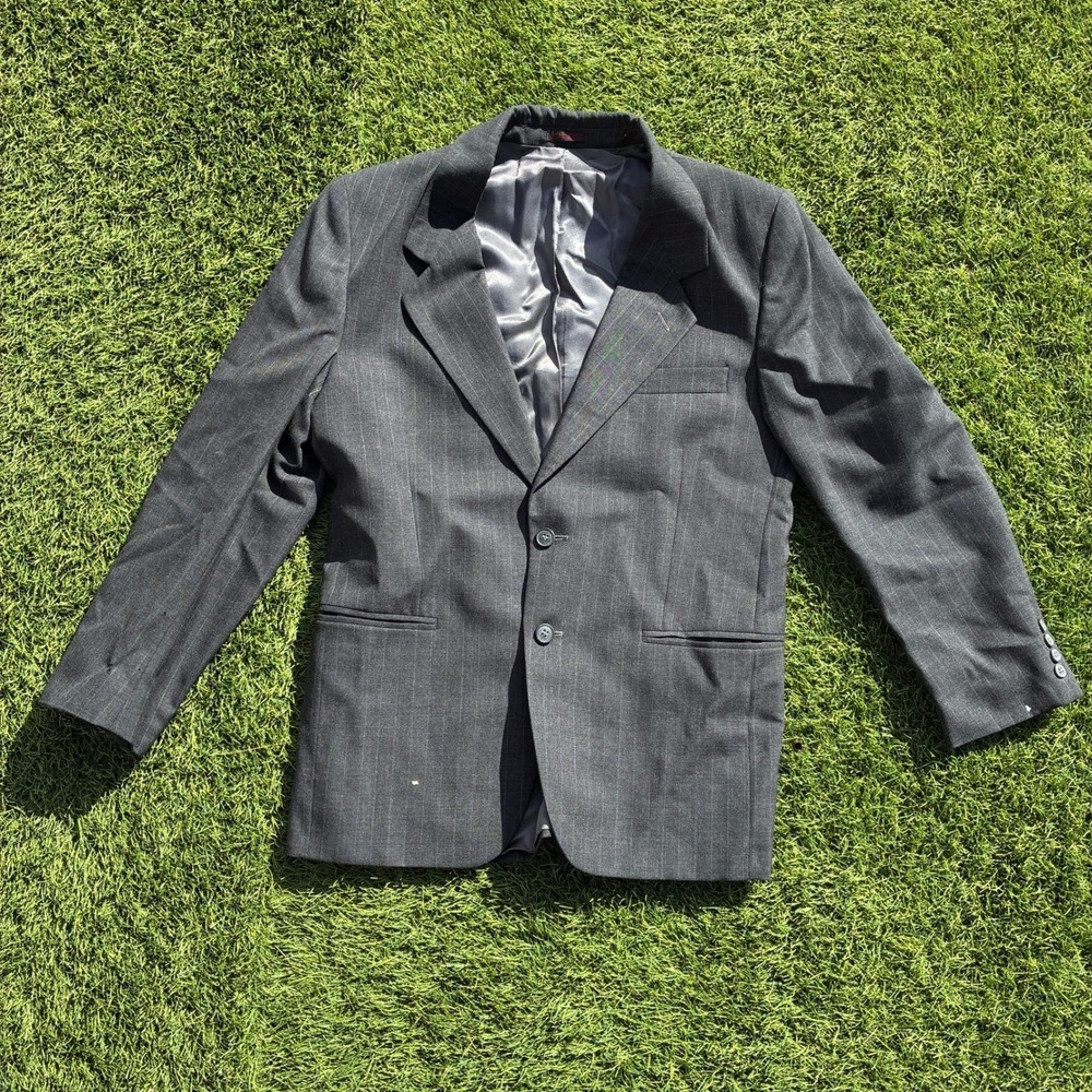 Andre Villard 100% Wool Mens Gray Suit Jacket Blazer Formal Business Size 40 42